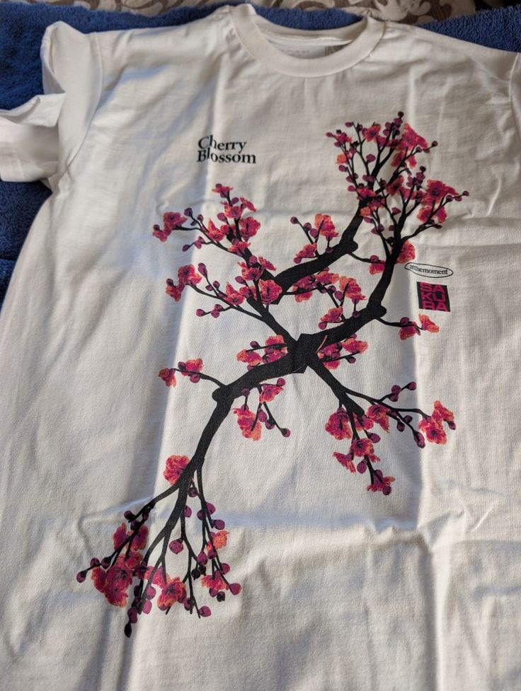 Cyber Sakura Graphic Tee – Y2K Streetwear Cherry Blossom Shirt