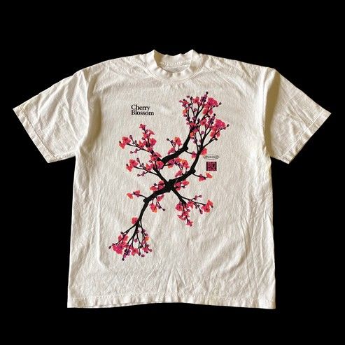 Cyber Sakura Graphic Tee – Y2K Streetwear Cherry Blossom Shirt